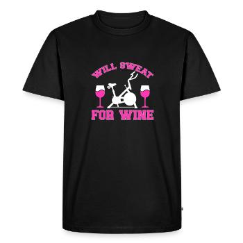 Entraînement de vélo de cyclisme en salle - T-shirt Premium bio Homme - noir - Devant - Nico (187cm)