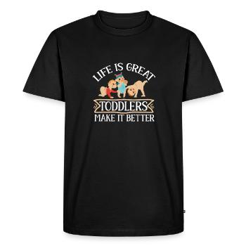 Éducateur d’enseignants en garderie - T-shirt Premium bio Homme - noir - Devant - Nico (187cm)