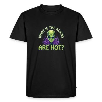 Drôle de geek scientifique Et si les extraterrestres étaient des OVNI chauds - T-shirt Premium bio Homme - noir - Devant - Nico (187cm)