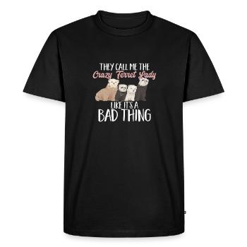 Furet, propriétaire de furet - T-shirt Premium bio Homme - noir - Devant - Nico (187cm)