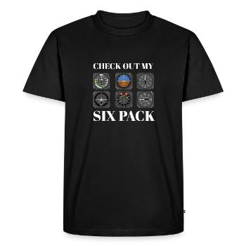 Funny Pilot Six Pack Aviation Flight Simulation - Men's Premium Organic T-Shirt - black - Front - Nico (187cm)