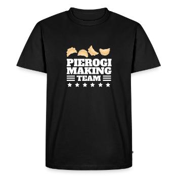Pierogi faisant l’équipe polonais fierté Food Maker - T-shirt Premium bio Homme - noir - Devant - Nico (187cm)