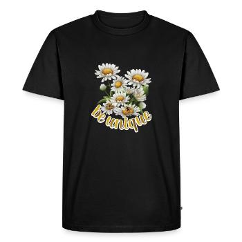 Be Unique, Meadow Flower, Bees - Men's Premium Organic T-Shirt - black - Front - Nico (187cm)