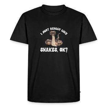 Ball Python Snake King Python - Men's Premium Organic T-Shirt - black - Front - Nico (187cm)