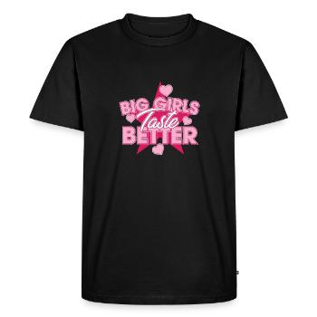 Les Grandes Filles Ont Meilleur Goût Potelé Filles Épaisses Curvy - T-shirt Premium bio Homme - noir - Devant - Nico (187cm)