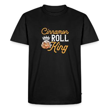 Rouleau à la cannelle - T-shirt Premium bio Homme - noir - Devant - Nico (187cm)
