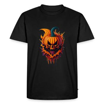 Halloween Evil Pumpkin - Men's Premium Organic T-Shirt - black - Front - Nico (187cm)