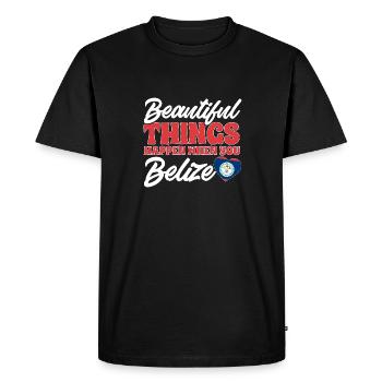 Belize Flag Belizean - Men's Premium Organic T-Shirt - black - Front - Nico (187cm)