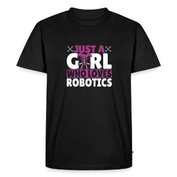 Construire un robot droïde constructeur Femmes Une fille qui aime R - T-shirt Premium bio Homme - noir - Devant - Nico (187cm)