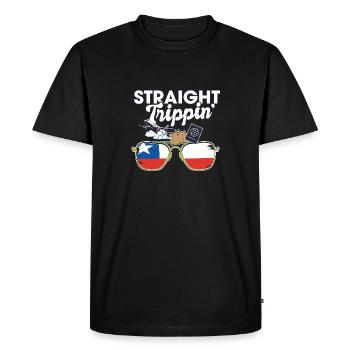 Straight Trippin' Chile Vacation Tour Travel Trip - Men's Premium Organic T-Shirt - black - Front - Nico (187cm)