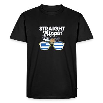 Straight Trippin' Grèce Vacances Tour Voyage - T-shirt Premium bio Homme - noir - Devant - Nico (187cm)