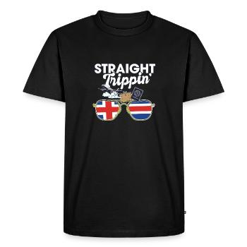Straight Trippin' Islande Vacances Tour Voyage - T-shirt Premium bio Homme - noir - Devant - Nico (187cm)