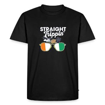 Straight Trippin' ' Ivory Vacances Tour Voyage - T-shirt Premium bio Homme - noir - Devant - Nico (187cm)