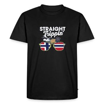 Straight Trippin' Norway Vacances Voyage - T-shirt Premium bio Homme - noir - Devant - Nico (187cm)