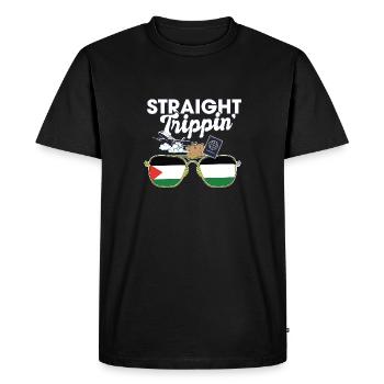 Straight Trippin' Palestine Vacances Tour Voyage - T-shirt Premium bio Homme - noir - Devant - Nico (187cm)