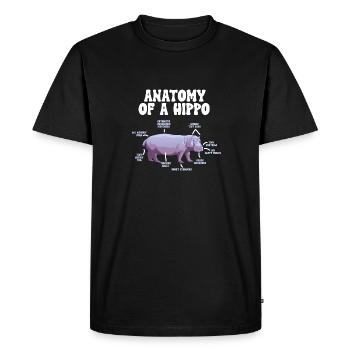 Hippopotame Hippopotame - T-shirt Premium bio Homme - noir - Devant - Nico (187cm)