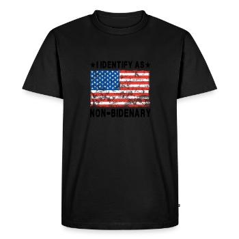 Je m’identifie comme non-Bidenary - 2024 - T-shirt Premium bio Homme - noir - Devant - Nico (187cm)