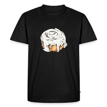 Rouleau à la cannelle - T-shirt Premium bio Homme - noir - Devant - Nico (187cm)