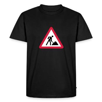 Building Site - Men's Premium Organic T-Shirt - black - Front - Nico (187cm)