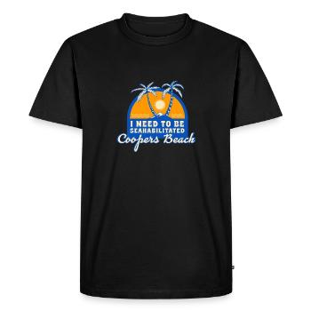 I Need To Be Seahabilitated Coopers Beach Summer - Men's Premium Organic T-Shirt - black - Front - Nico (187cm)