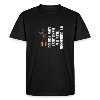 Doberman Pinscher Chien Dobie - T-shirt Premium bio Homme - noir - Devant - Nico (187cm)
