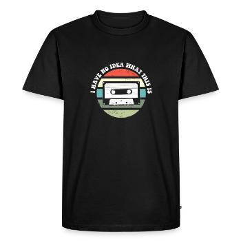 I Have No Idea What This Is 70s 80s Throwback - Men's Premium Organic T-Shirt - black - Front - Nico (187cm)