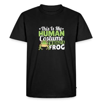 Herpétologiste Mon costume humain Je suis vraiment une grenouille A - T-shirt Premium bio Homme - noir - Devant - Nico (187cm)