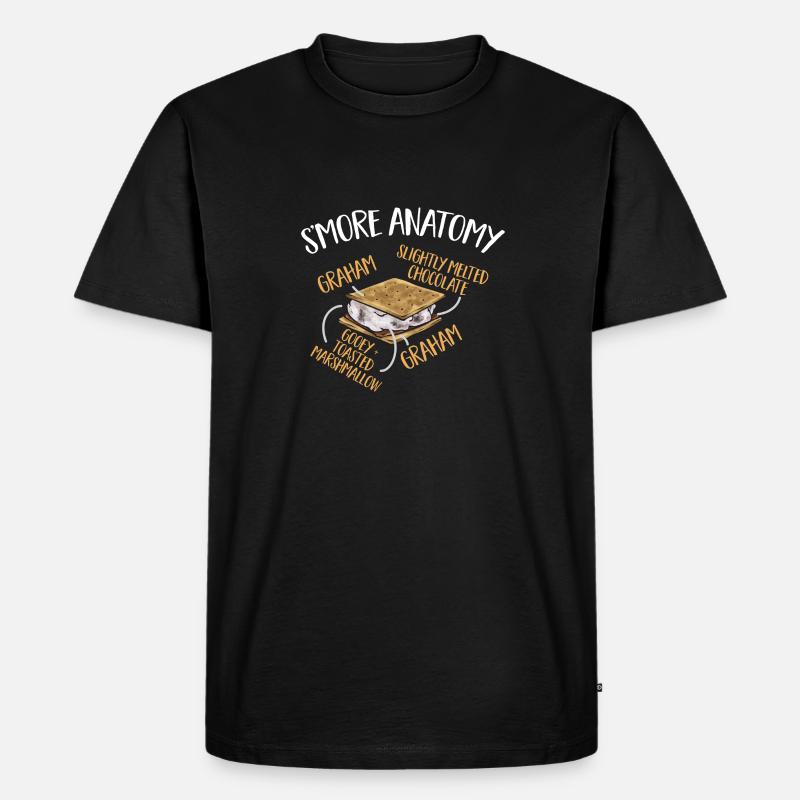 S'more Lagerfeuer Marshmallow Camping - Männer Premium Bio T-Shirt - Schwarz