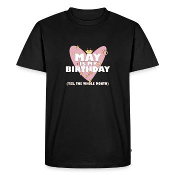 Mai est mon anniversaire Oui Tout le mois Né en mai - T-shirt Premium bio Homme - noir - Devant - Nico (187cm)