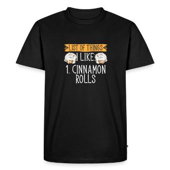 Rouleau à la cannelle - T-shirt Premium bio Homme - noir - Devant - Nico (187cm)