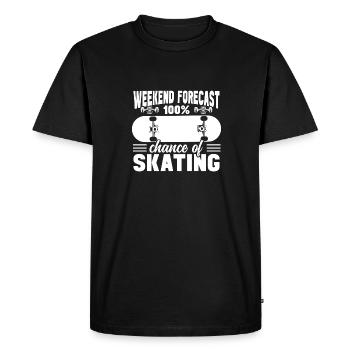 Skateboarding weekend forecast funny skater - Men's Premium Organic T-Shirt - black - Front - Nico (187cm)