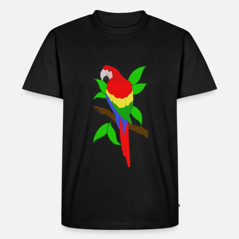 Ara Papagei - Männer Premium Bio T-Shirt - Schwarz