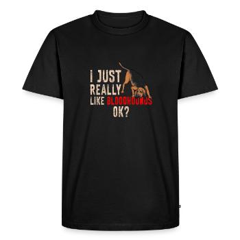 Bloodhound Dog Bloodhound - Men's Premium Organic T-Shirt - black - Front - Nico (187cm)