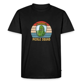 Cucumbers Food Pickles Dish Vegan - Men's Premium Organic T-Shirt - black - Front - Nico (187cm)