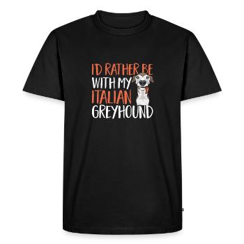 Italian Greyhound Greyhound Dogs - Men's Premium Organic T-Shirt - black - Front - Nico (187cm)