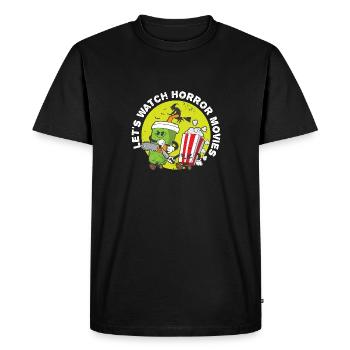 Joyeux Halloween Regardons des films d’horreur Câlins - T-shirt Premium bio Homme - noir - Devant - Nico (187cm)
