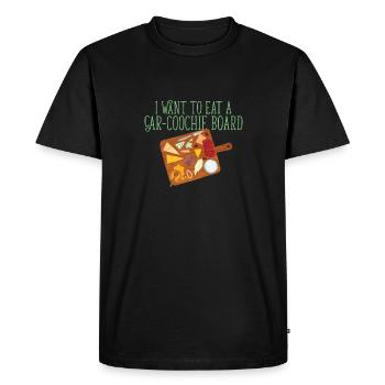 Drôle d’amateur de fromage Je veux manger une voiture-Coochie - T-shirt Premium bio Homme - noir - Devant - Nico (187cm)