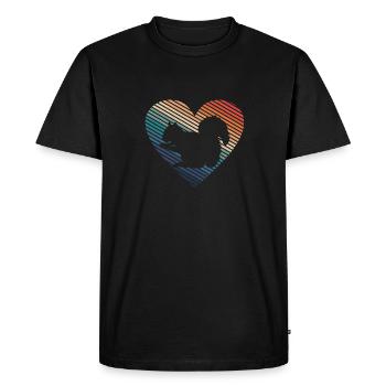 Rodent Squirrel Vintage Heart Retro Forest Animal - Men's Premium Organic T-Shirt - black - Front - Nico (187cm)