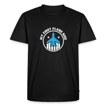 Voyage de vacances Mon premier voyage en avion Voyageur - T-shirt Premium bio Homme - noir - Devant - Nico (187cm)