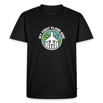 Mon premier voyage de vacances en avion en solo - T-shirt Premium bio Homme - noir - Devant - Nico (187cm)