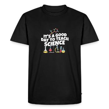 C’est une bonne journée Enseigner les sciences Professeur de sciences - T-shirt Premium bio Homme - noir - Devant - Nico (187cm)