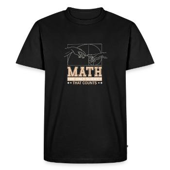 Professeur de mathématiques Art Géométrie Fibonacci Spirale - T-shirt Premium bio Homme - noir - Devant - Nico (187cm)