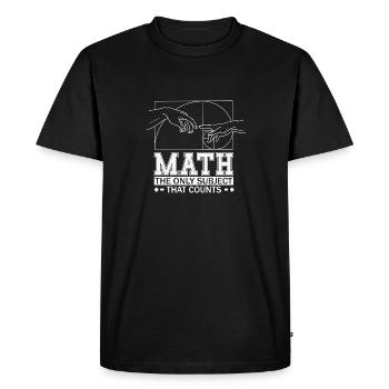 Professeur de mathématiques Art Géométrie Fibonacci Spirale - T-shirt Premium bio Homme - noir - Devant - Nico (187cm)