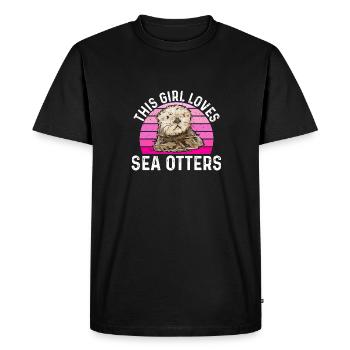 Sea otter - Men's Premium Organic T-Shirt - black - Front - Nico (187cm)