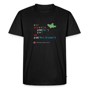 Ho! Ho! Ho! - Merry Christmas - Ruby Geek Design - Men's Premium Organic T-Shirt - black - Front - Nico (187cm)
