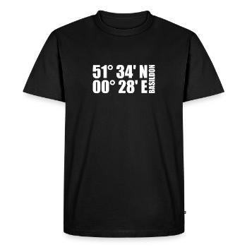 Basildon Coordinates - Men's Premium Organic T-Shirt - black - Front - Nico (187cm)