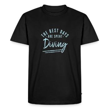 The Best Days Are Spent Diving Sayings Diver - Men's Premium Organic T-Shirt - black - Front - Nico (187cm)