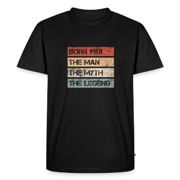 Légende du mythe de l’homme 1958 Cadeau du 65e anniversaire - T-shirt Premium bio Homme - noir - Devant - Nico (187cm)