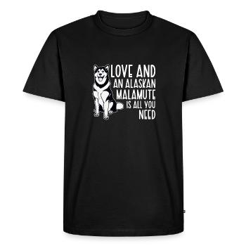 Alaskan Malamute Dog - Men's Premium Organic T-Shirt - black - Front - Nico (187cm)