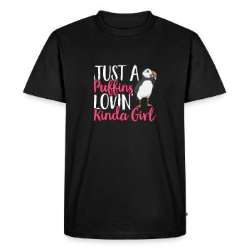 macareux macareux moines oiseaux Lunde - T-shirt Premium bio Homme - noir - Devant - Nico (187cm)